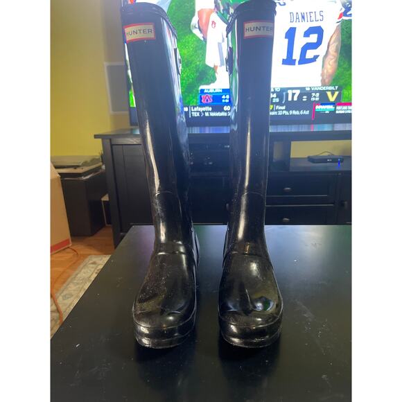 Hunter Women's Original Tall Gloss Rain Boots Size 8 - Picture 2 of 10